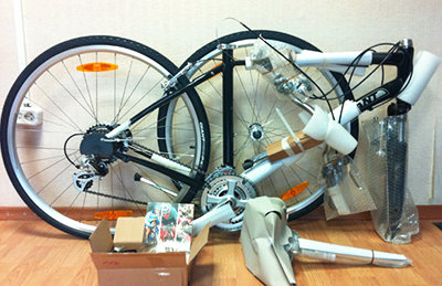 Сборка велосипеда из коробки