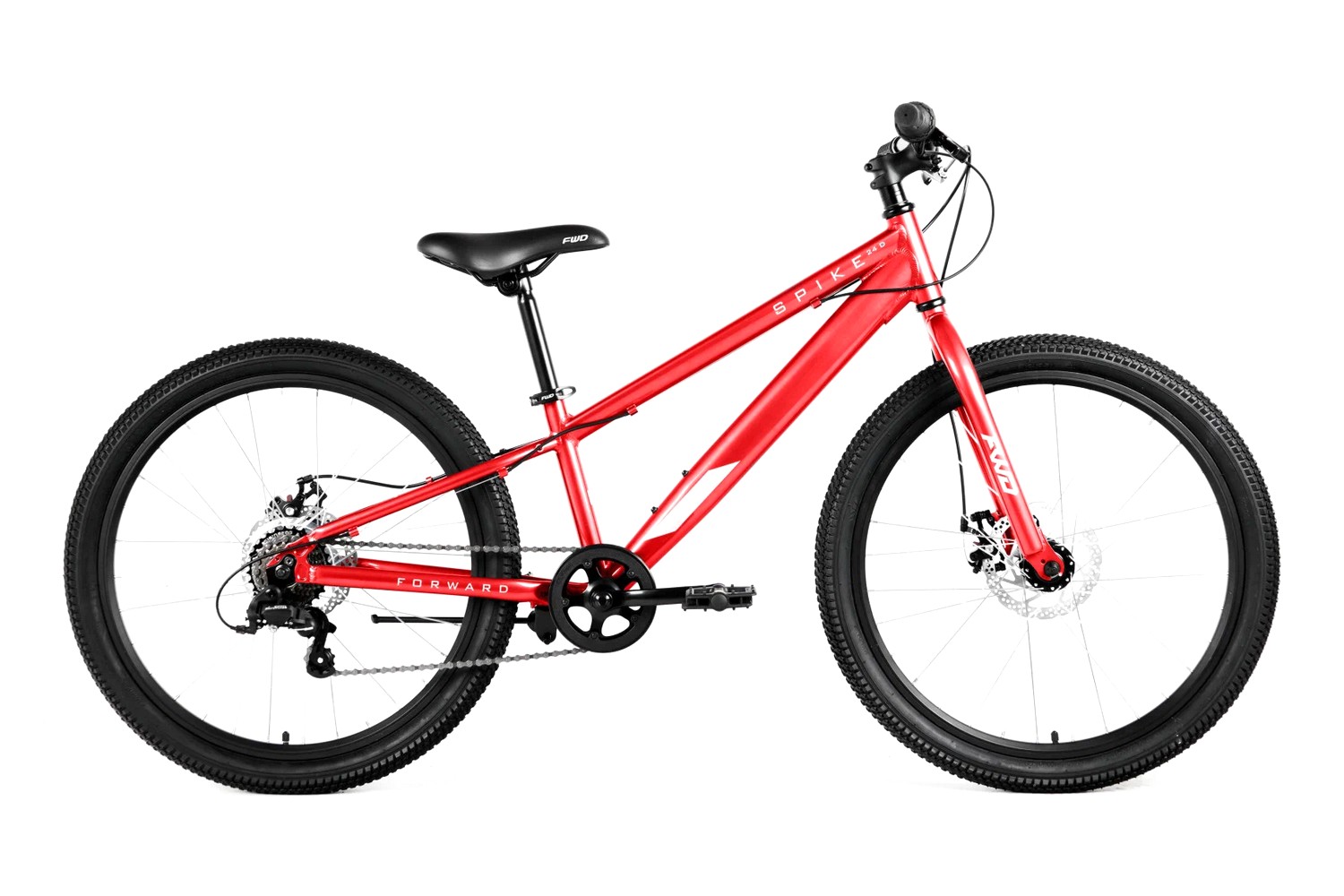 Подростковый велосипед Forward Spike 24 D, год 2023, цвет Черный-Серебристый
