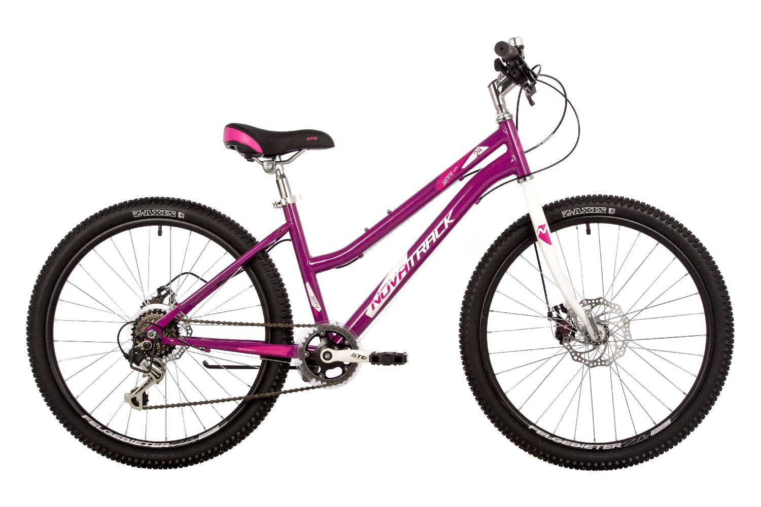 фото Подростковый велосипед novatrack jenny 24 disc, год 2023, цвет фиолетовый, ростовка 14