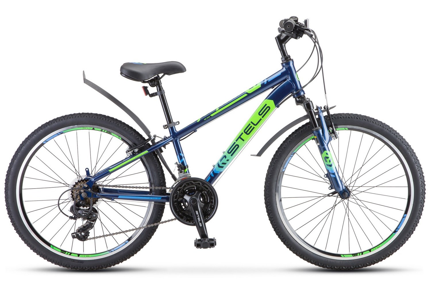 Подростковый велосипед Stels Navigator 400 V 24 F010, год 2023, цвет Серебристый-Зеленый