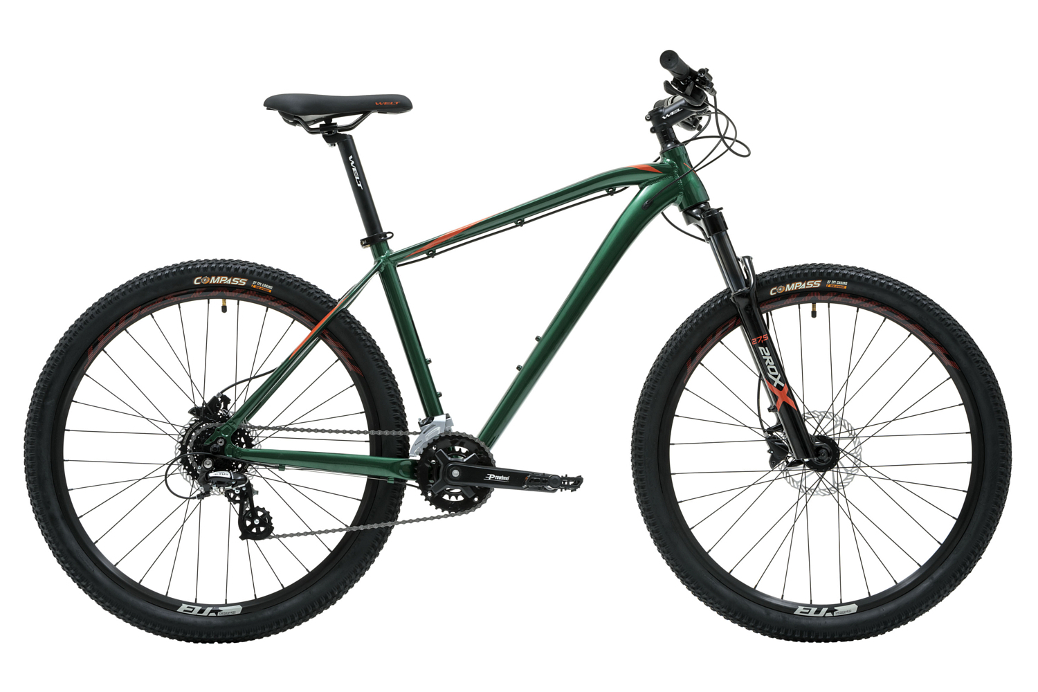 Горный велосипед Welt Raven 2.1 HD 27, год 2024, цвет Зеленый, ростовка 16