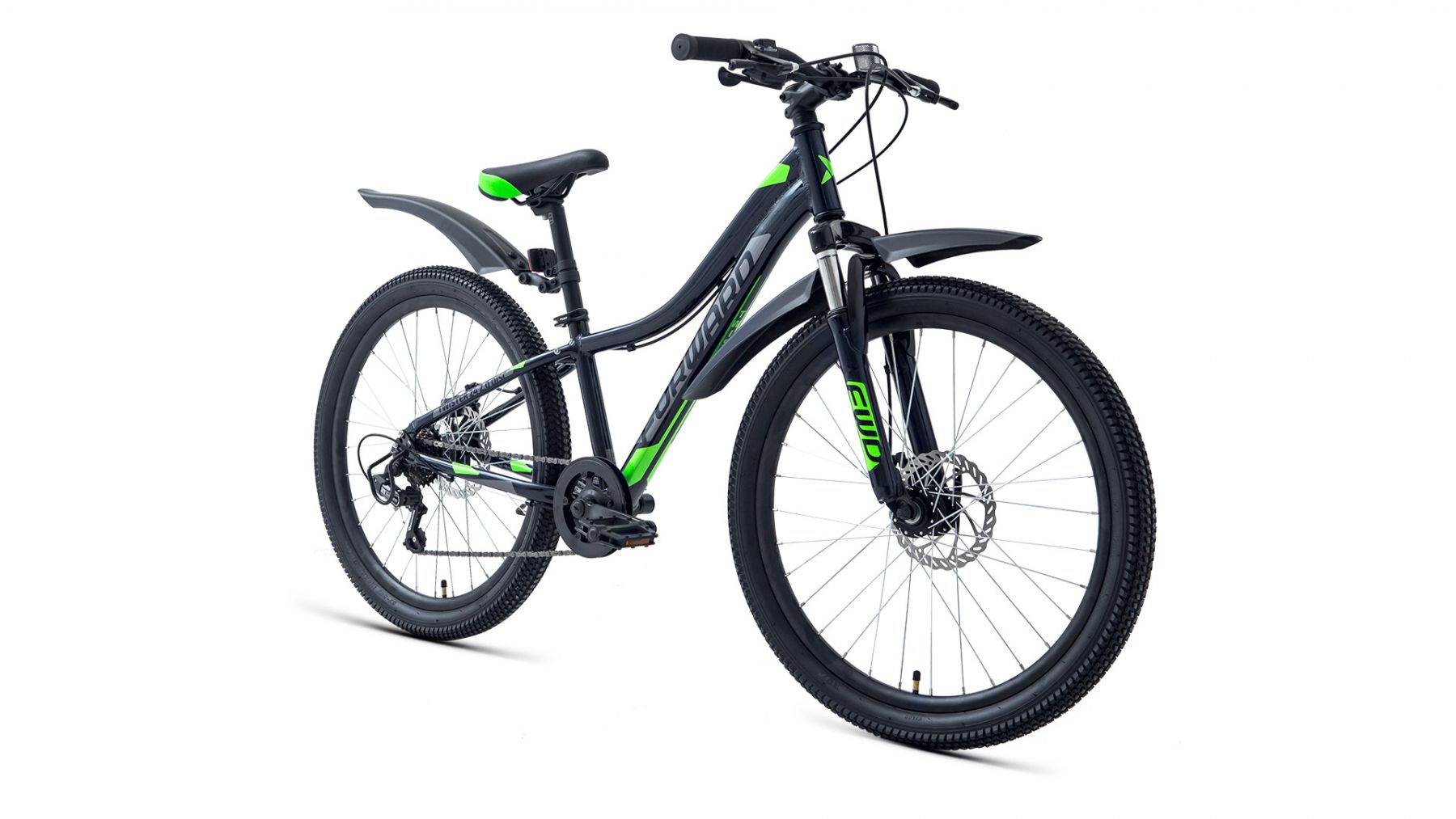 Подростковый велосипед Forward Twister 24 2.0 D, год 2024, цвет Красный-Зеленый, ростовка 12