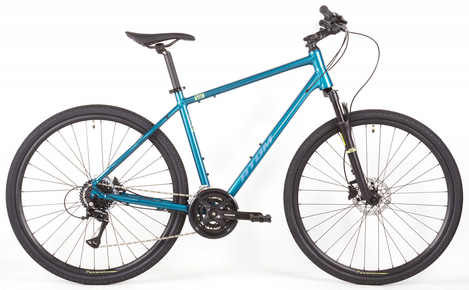 Дорожный велосипед Atom Symbiotic Cross, год 2024, цвет Зеленый-Синий, ростовка 21.5