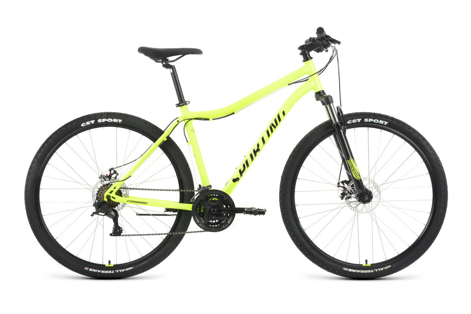 Горный велосипед Forward Sporting 29 2.2 D, год 2022, цвет Черный-Зеленый, ростовка 19