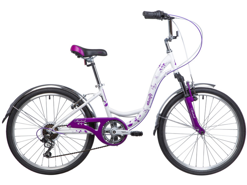 Фото Велосипед подростковый для девочек от 9 до 13 лет Novatrack Butterfly 24 2019