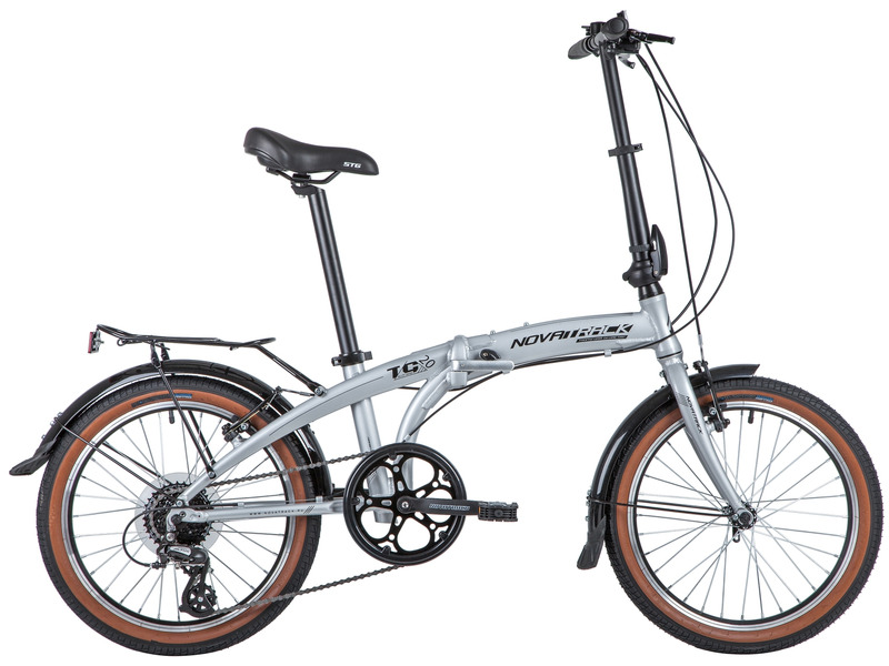 Складной велосипед Novatrack TG-20 Alloy 3.8, год 2020, цвет Серебристый