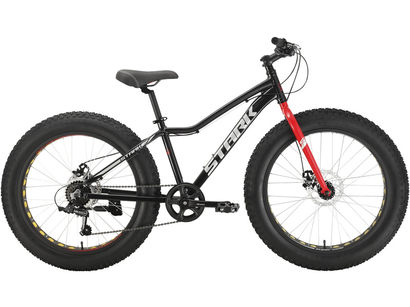 Подростковый велосипед Stark Rocket Fat 24.1 D, год 2022, цвет Черный-Красный, ростовка 14.5