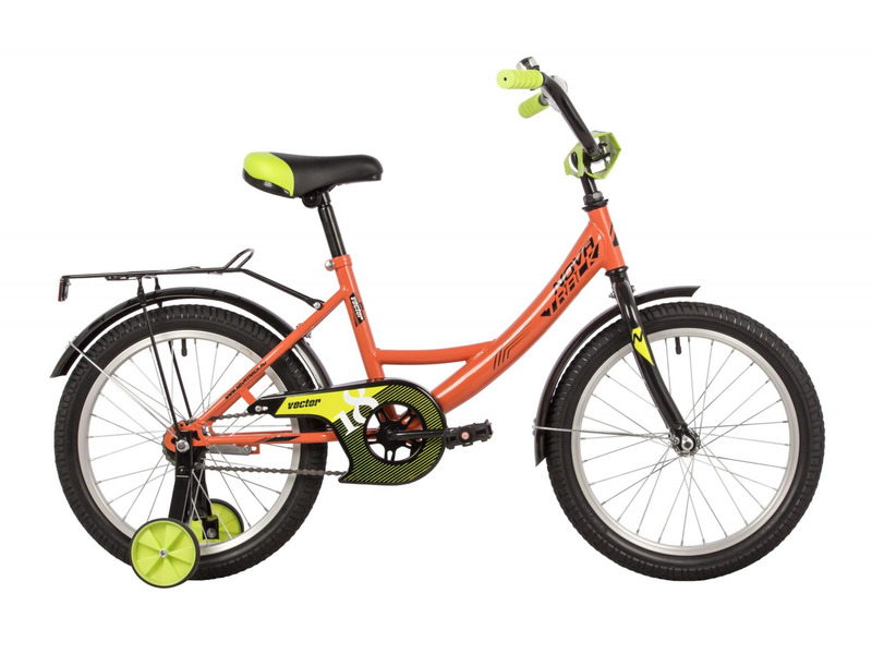 фото Детский велосипед novatrack vector 18, год 2022, цвет оранжевый