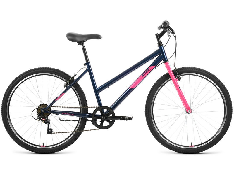 Женский велосипед Altair MTB HT 26 Low, год 2022, цвет Синий-Розовый, ростовка 17