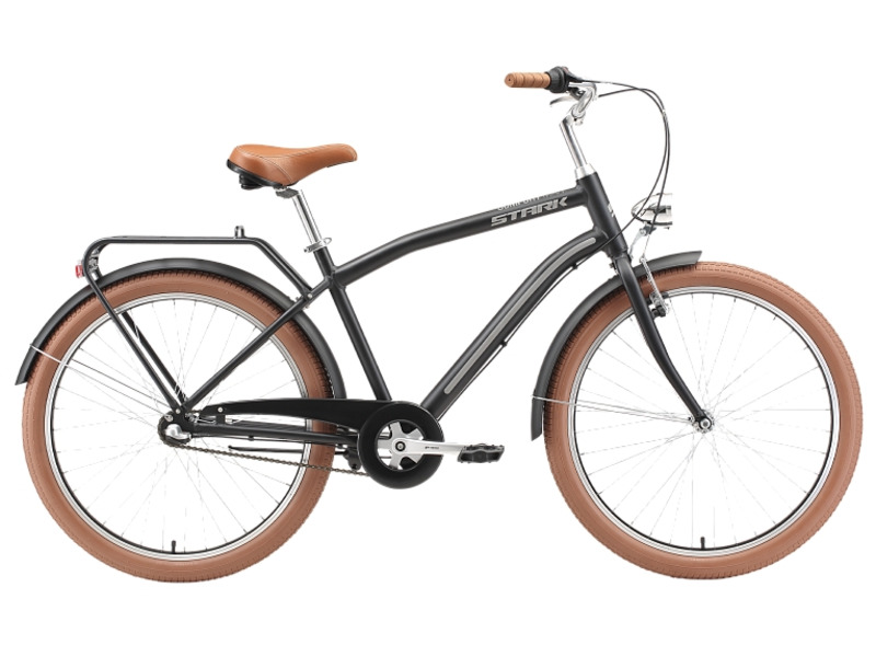 Дорожный велосипед Stark Comfort Man 3 speed, год 2023, цвет Черный-Серебристый, ростовка 16