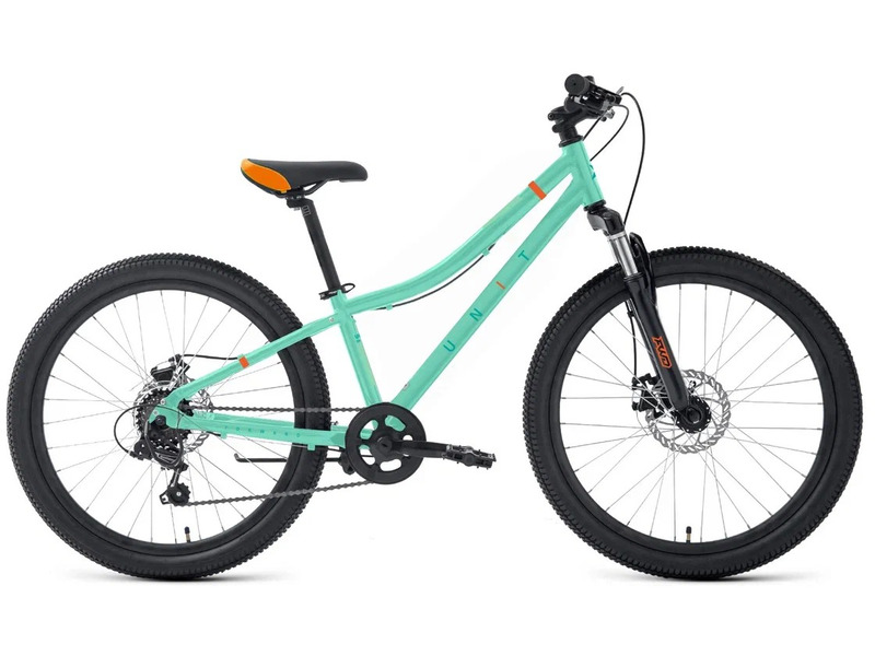 Подростковый велосипед Forward Unit 24 2.0 D, год 2024, цвет Зеленый-Оранжевый, ростовка 12